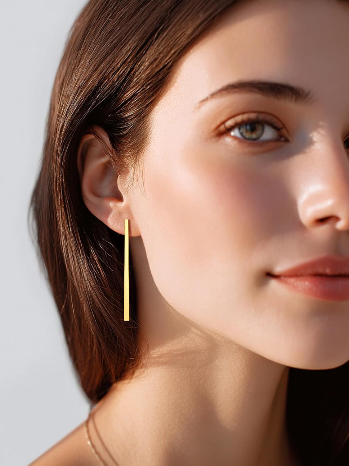 Thumbnail 1 de FindChic Edelstahl Stab Ohrringe Damen Lang – Minimalistische Statement Ohrringe in Gold, Silber Schwarz