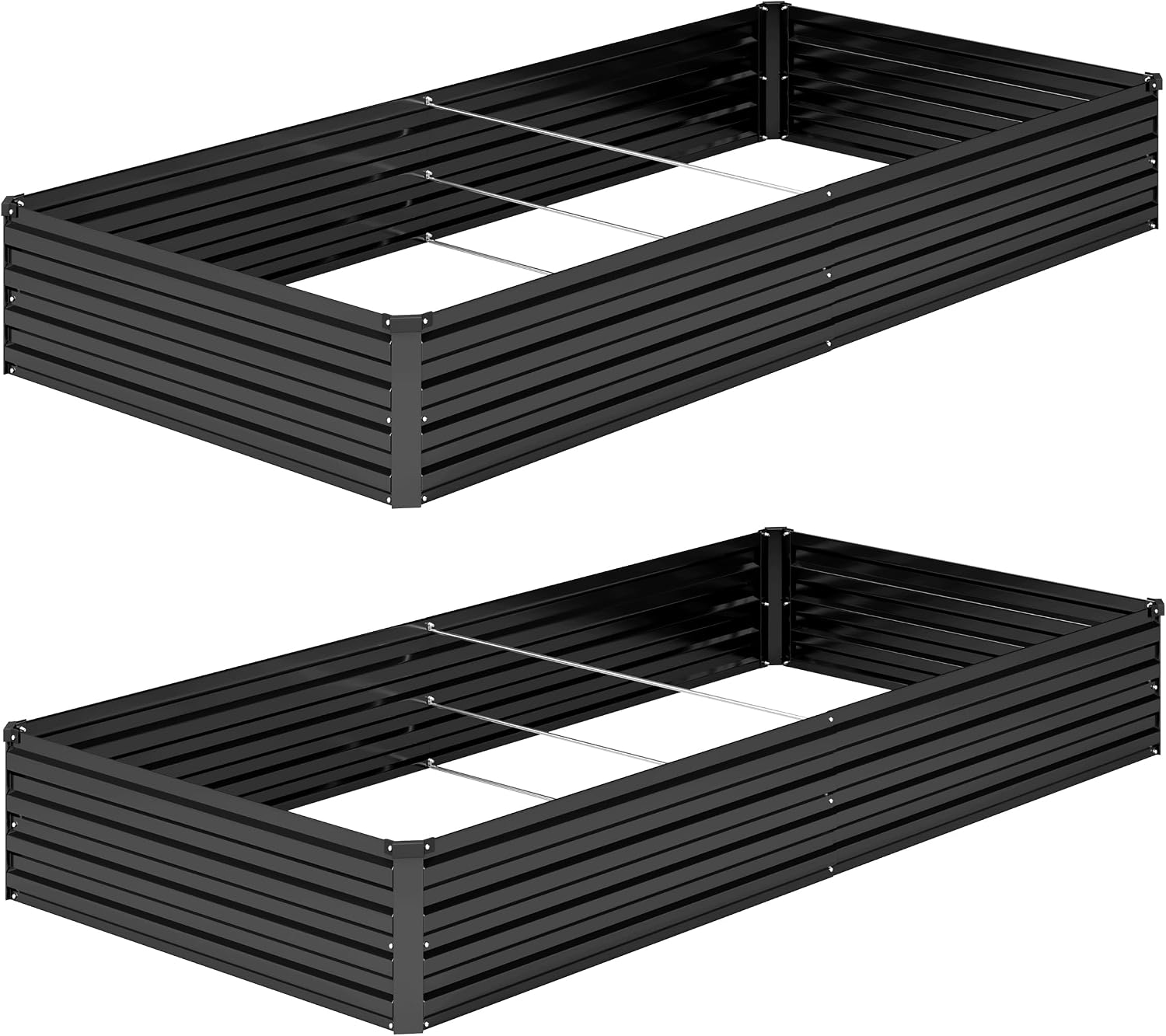Detalle de DIIYIV 2-Piece 8 x 4 x 1 ft Galvanized Raised Garden Bed Kit