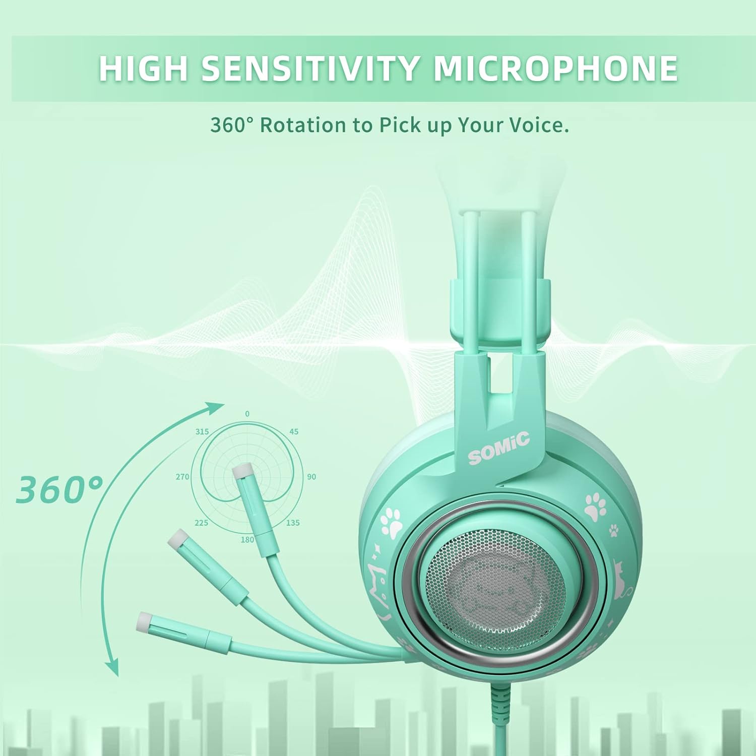 Thumbnail 3 de Somic G951S Green Gaming Headset