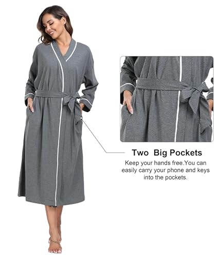 Thumbnail 3 de EA'S SECRET Sofy lightweight cotton dressing gown with pockets for women