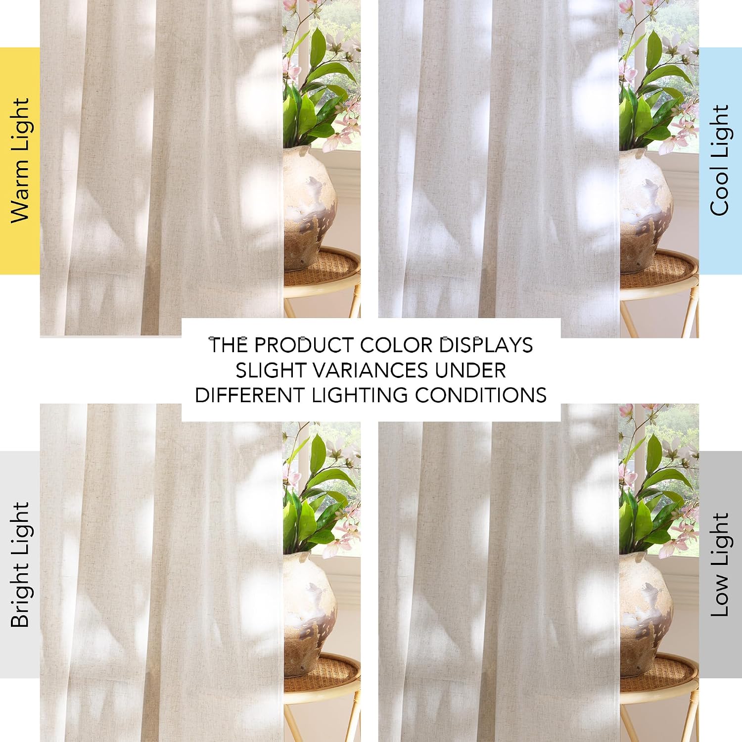 Detalle 1 de NICETOWN Linen Blend Curtains, 84 Inches