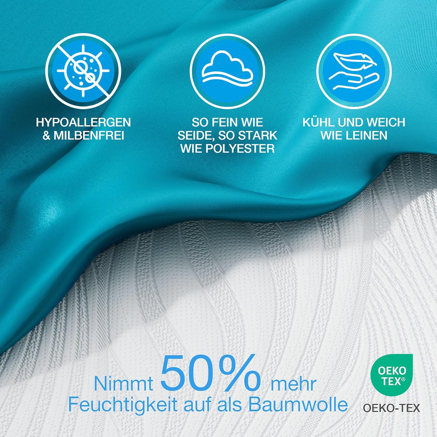 Detalle de CloudÉtoile 2-in-1 Topper 140x200 – Visco-Gel-Schaum mit 7‑Zonen-Unterstützung