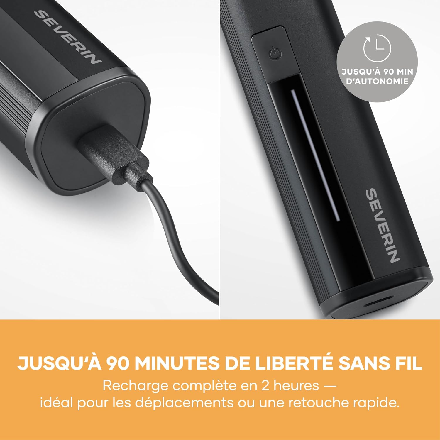 Detalle 2 de SEVERIN HS 0710 – Tondeuse sans fil 6 en 1 cheveux, barbe et finitions, autonomie jusqu’à 90 minutes