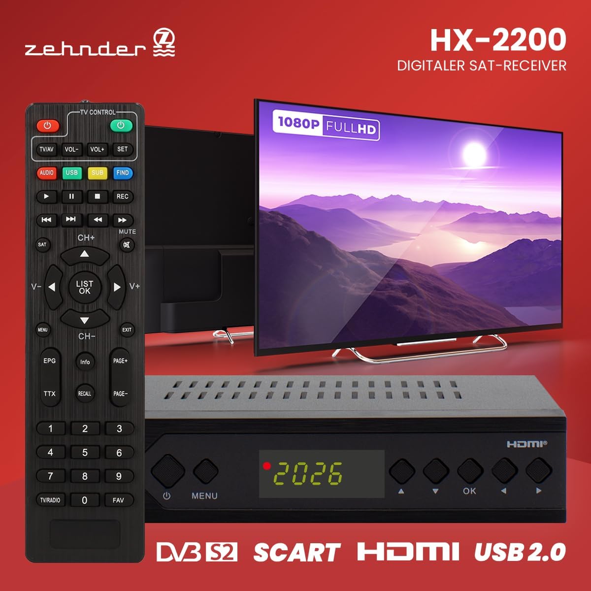 Thumbnail 2 de Zehnder HX 2200 Sat Receiver 1080P