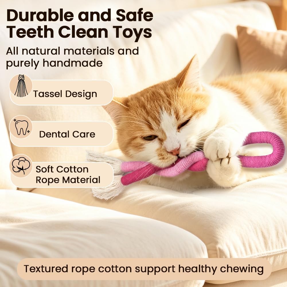 Detalle 2 de Retro Shaw Cat String Toys Cat Chew Ropes, 3-Pack with Catnip, 23.6-Inch