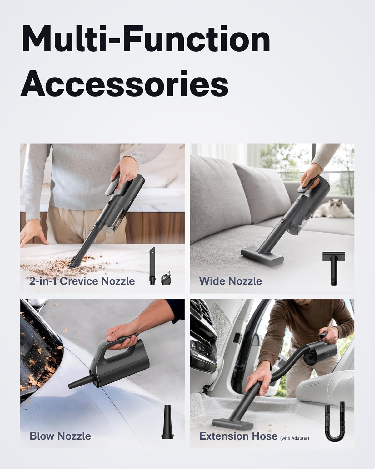 Detalle 2 de HOTO BlowVac QWCXA006 Cordless Handheld Vacuum and Blower, 23,000 Pa