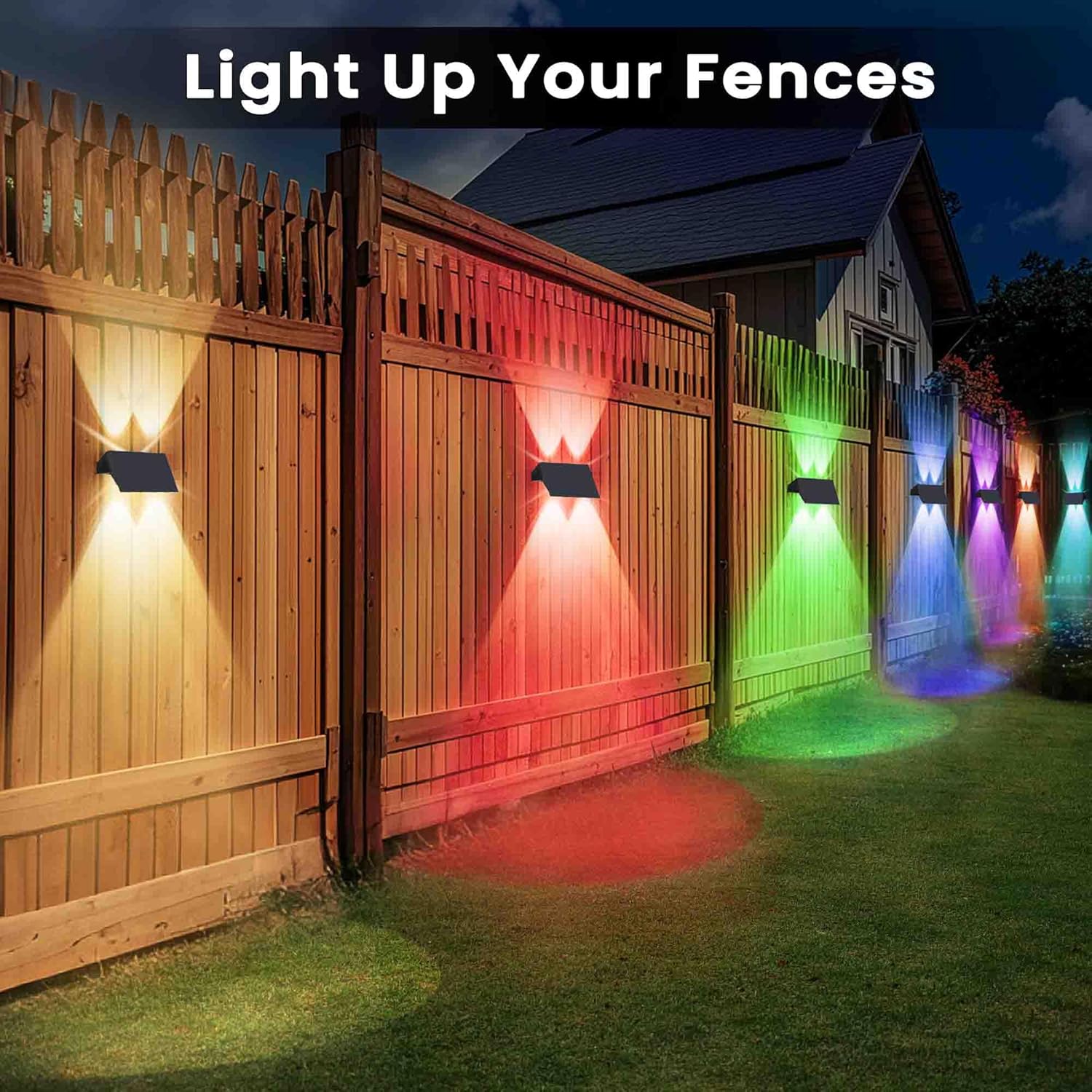 Thumbnail 1 de IIRARA Solar Wall Lights Outdoor – Dual-Colour (Warm White + RGB) Up/Down Lighting, IP67, 2-Pack
