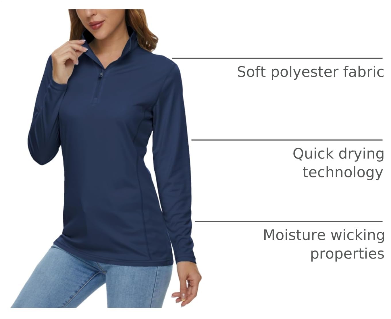 Detalle 2 de MAGCOMSEN Women's 1/4 Zip UPF50+ Shirt