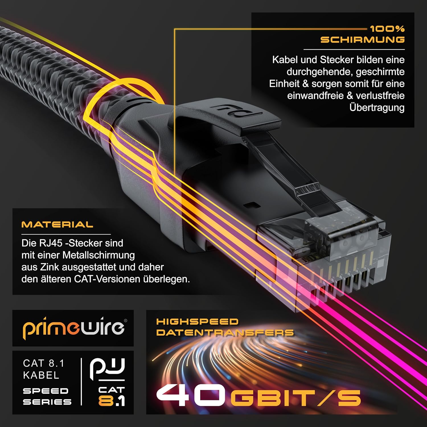 Thumbnail 3 de CSL CAT8.1 3m Netzwerkkabel 40 Gbit/s 🔌