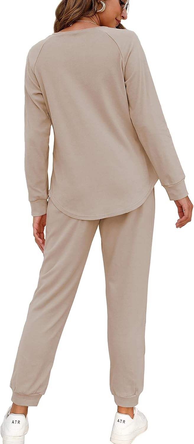 Detalle 2 de WIHOLL Two-Piece Lounge Set for Women (Button-Down Sweatshirt + Drawstring Sweatpants)