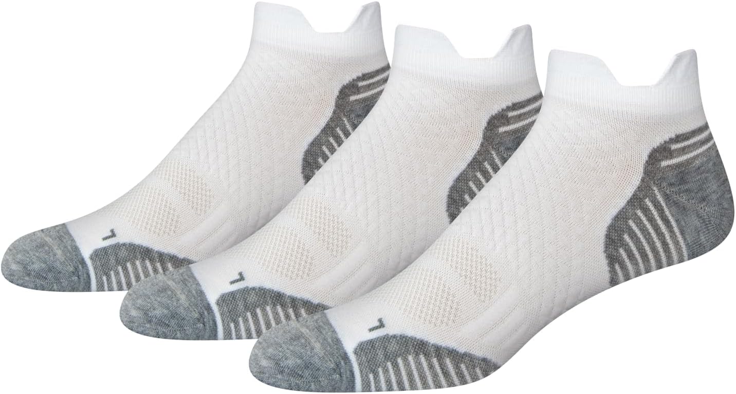 Detalle 2 de Herren sportliche Funktions-Laufsocken von Amazon Essentials (gepolstert, mit Fußgewölbeunterstützung) – 3 Paare