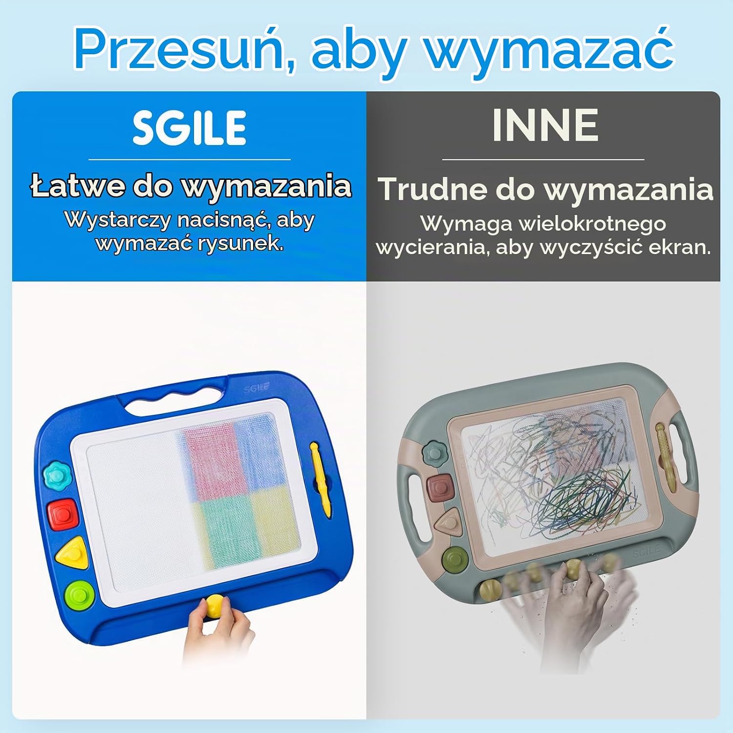 Thumbnail 5 de SGILE SE220086BU – magnetyczna tablica do rysowania z polem 26 × 20 cm
