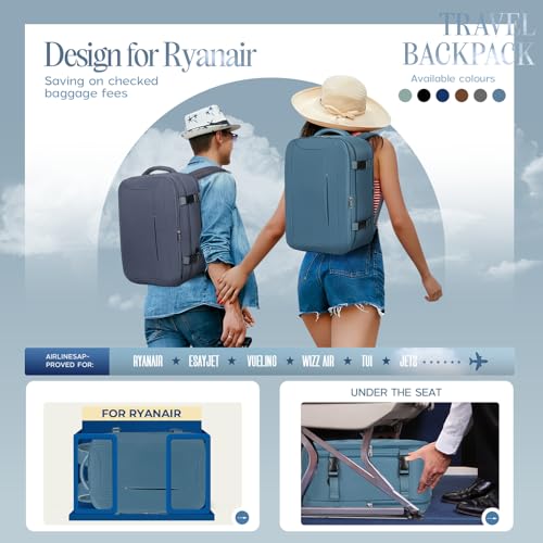 Detalle de Xkdoai for Ryanair Cabin Bag 40x30x20 Backpack with TSA Approved Clear Bag