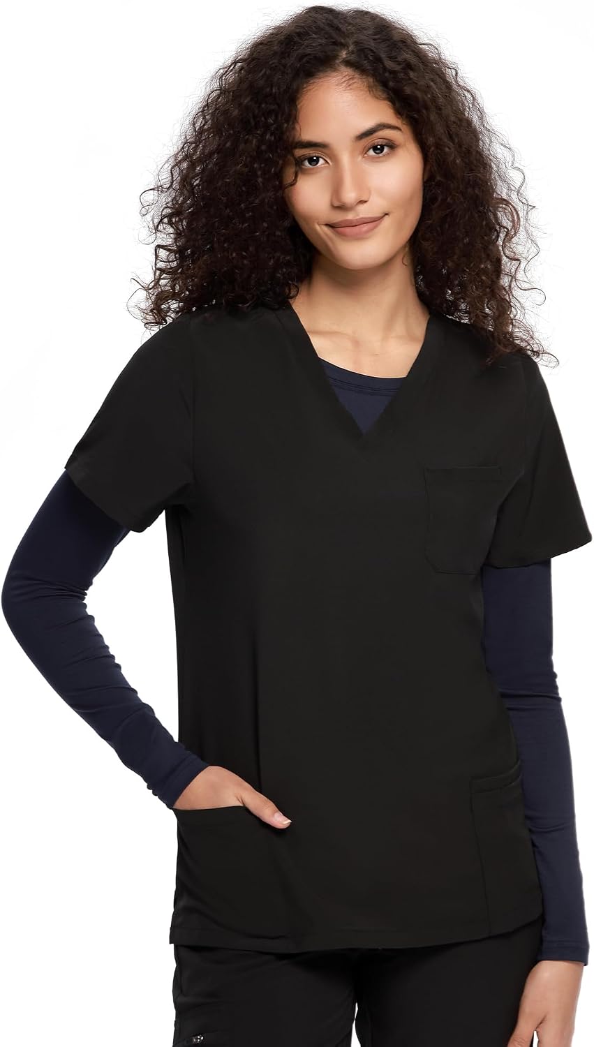 Detalle 1 de COZYFIT Women’s Long-Sleeve Underscrub Shirt, Crew Neck, Butter-Soft Fabric
