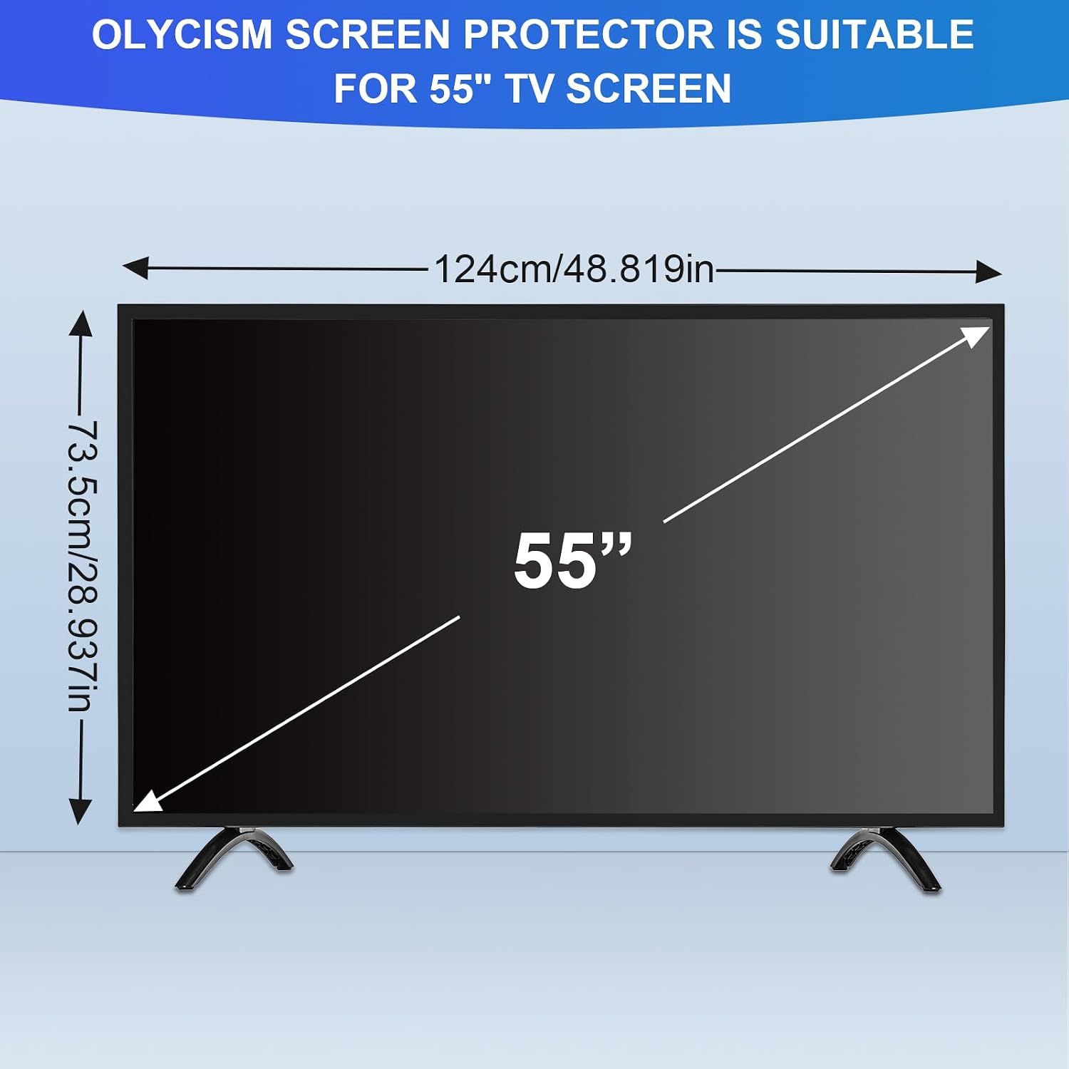 Thumbnail 1 de Olycism 55 Inch TV Screen Protector – Ultra Clear, Anti-Fingerprint Acrylic Shield for TVs & Monitors