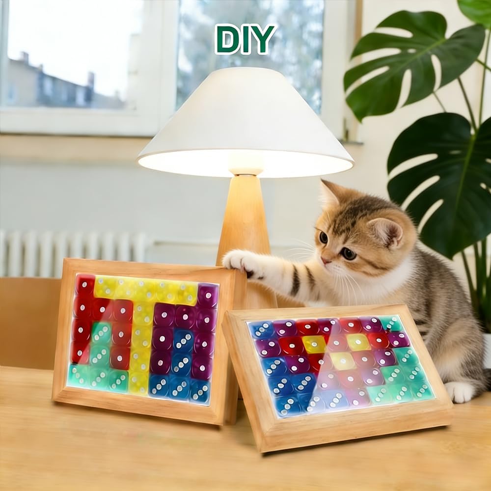 Detalle 2 de 50 Pieces Dice Set, 14mm Standard 6 Sided Colored Dice with Plastic Storage Box