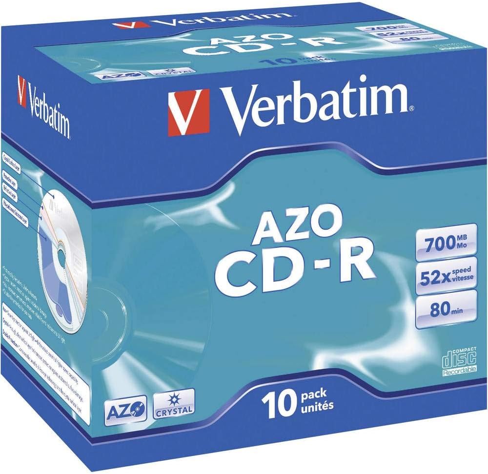 Detalle de Verbatim 2330524 AZO CD-R, 700 MB, 52x och bred utskrivbar yta, 25-pack