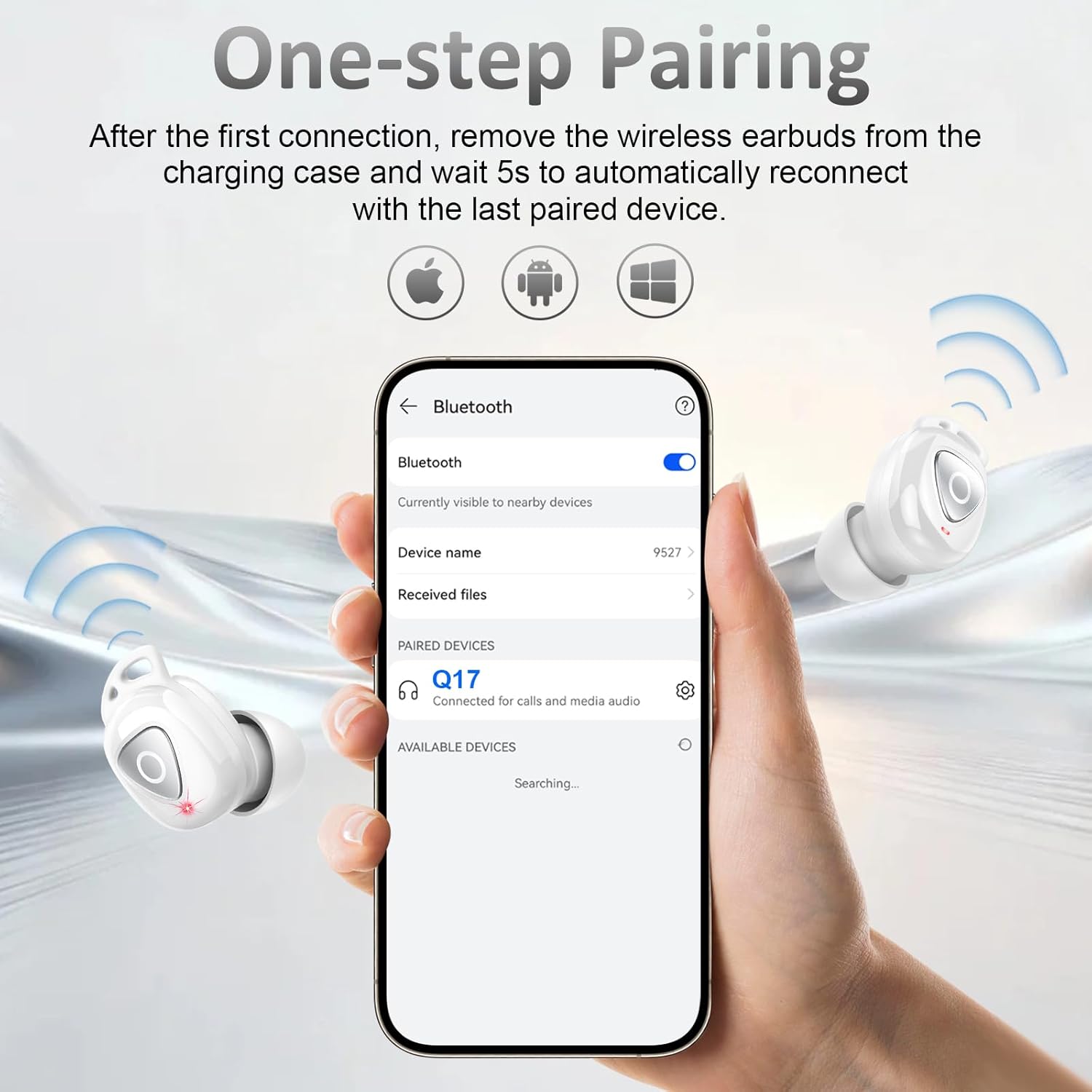 Thumbnail 3 de buwy Bluetooth In-Ear Kopfhörer (kabellos) mit Bluetooth 5.4, 4 ENC Noise Cancelling Mic, IP7, rosa