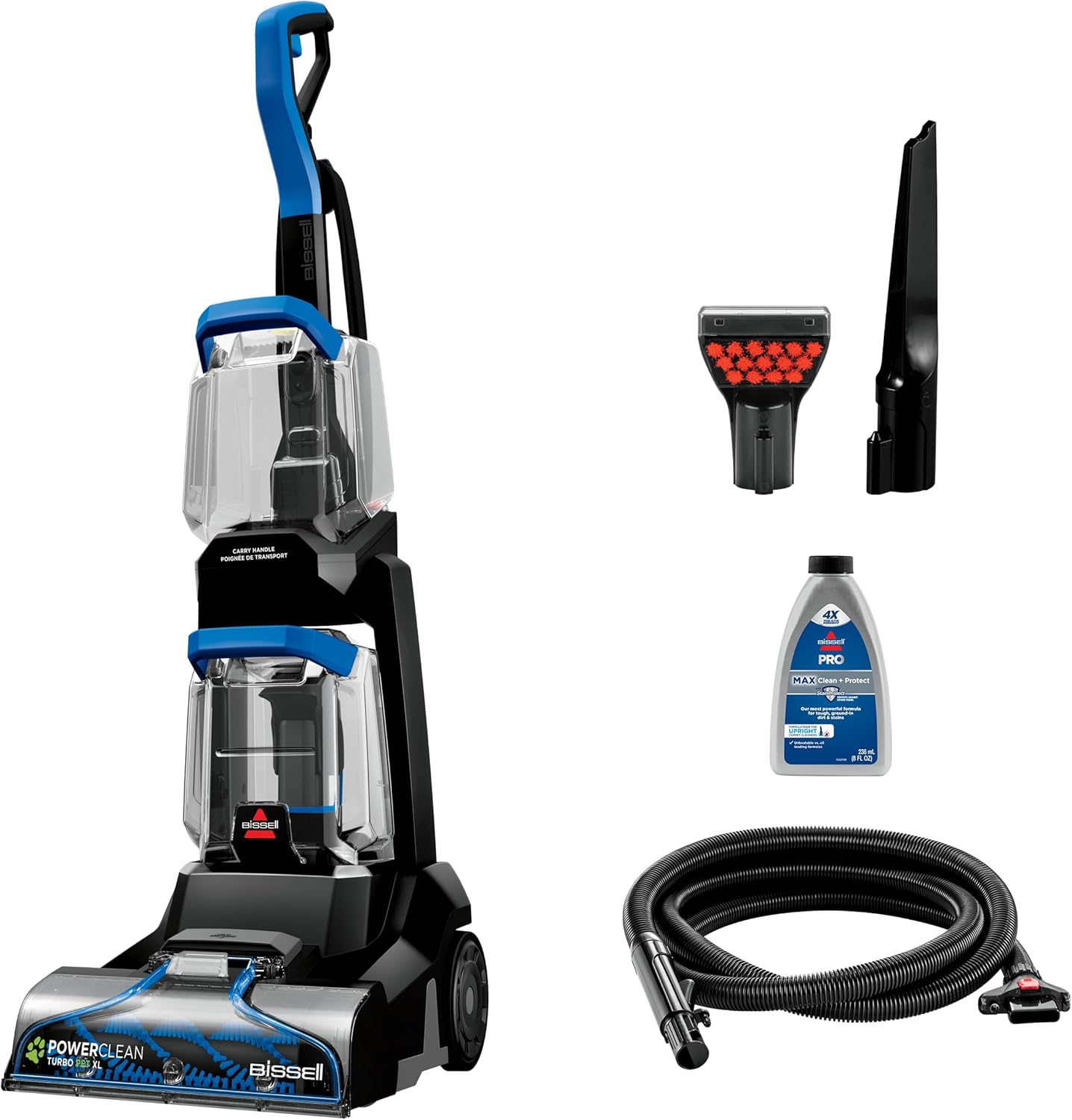 Detalle de BISSELL 3738C PowerClean Turbo Pet XL Carpet Cleaner, 10-Inch Path, 1-Gallon Tank
