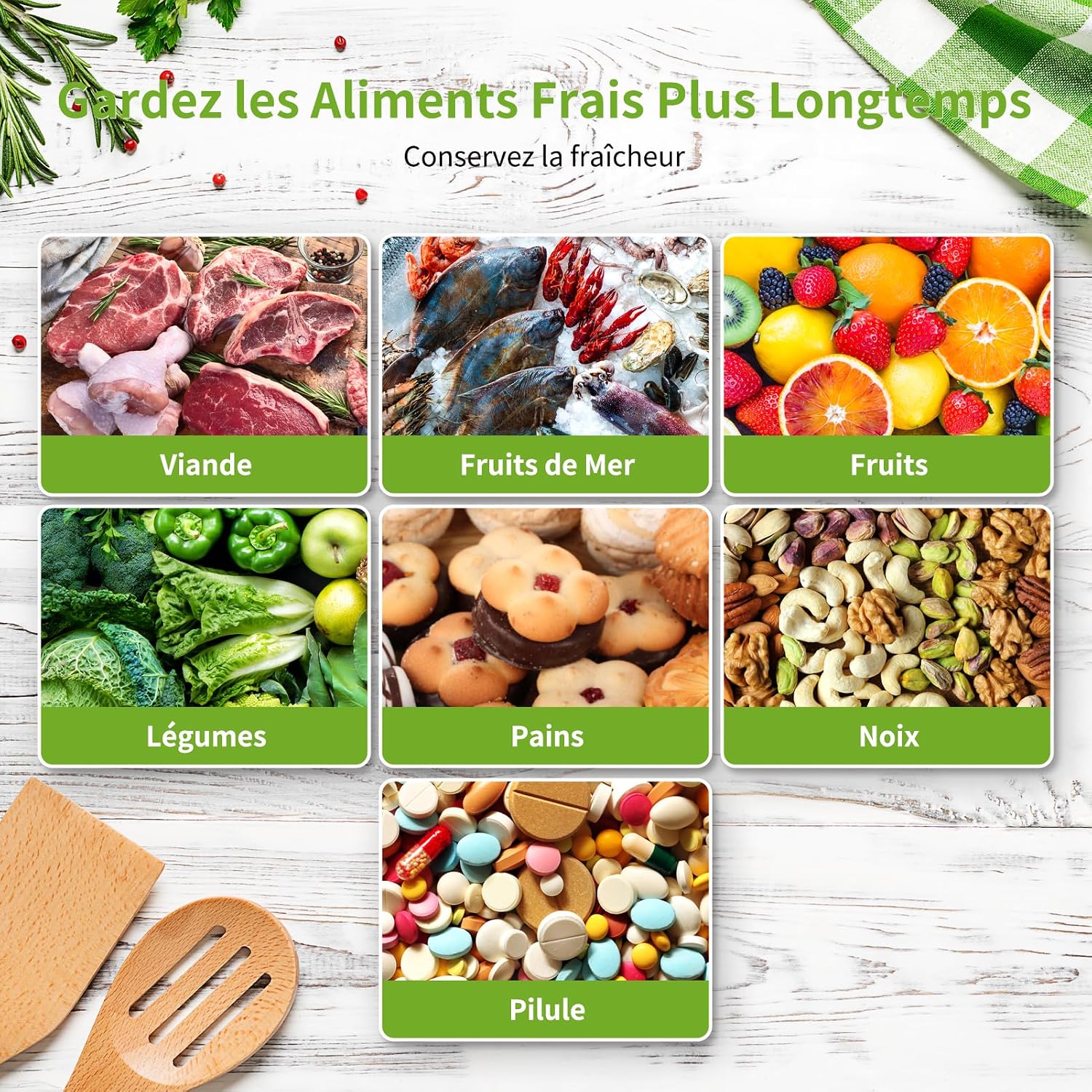 Detalle de Vihoom Rouleau Sous Vide Alimentaire – 6 rouleaux 28x300 cm, sans BPA