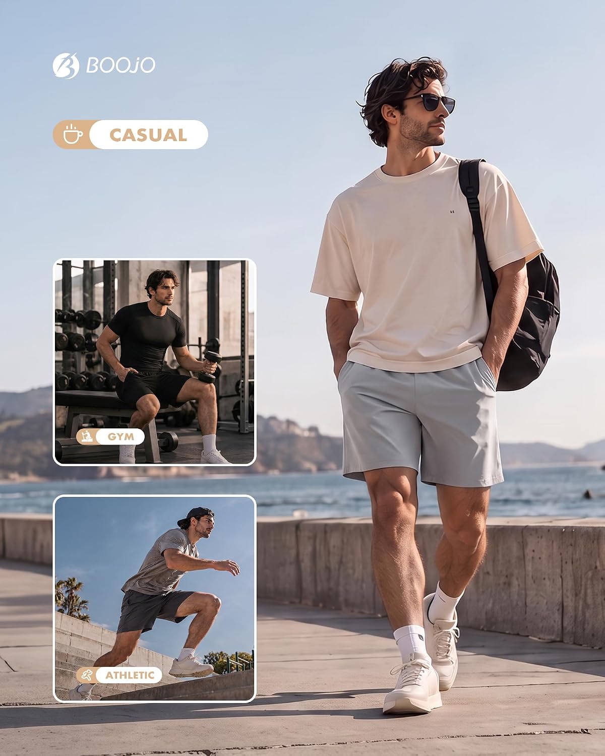 Thumbnail 5 de BOOJO Athletic Shorts 3 Pack Gym Basketball