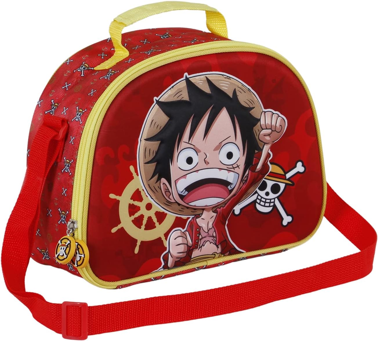 Thumbnail 4 de One Piece Luffy Porta Merenda 3D Rosso con tracolla regolabile, 25,5 x 20 cm