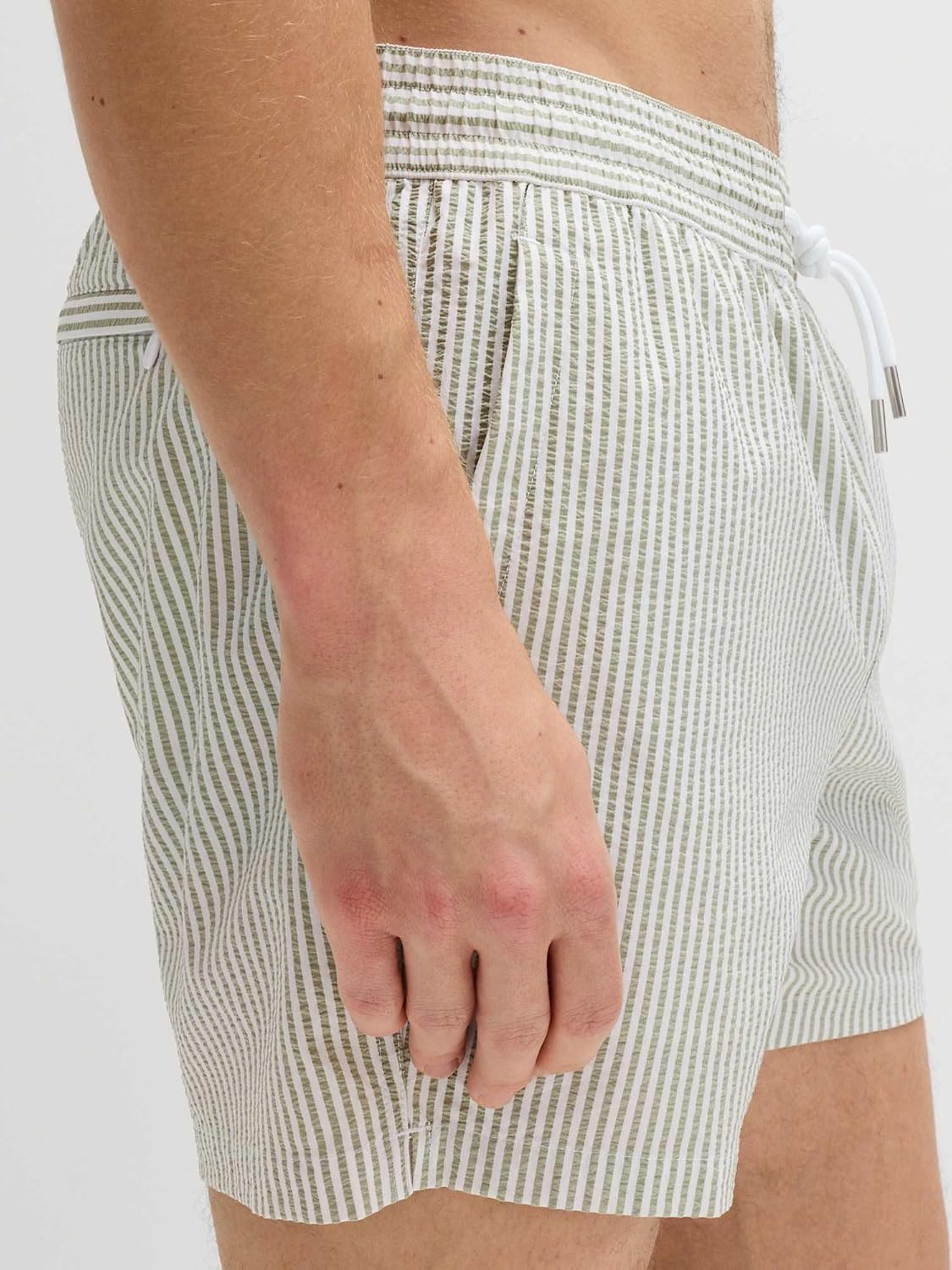 Detalle 2 de Marks & Spencer Seersucker-zwembroek voor heren met trekkoord en zijzakken