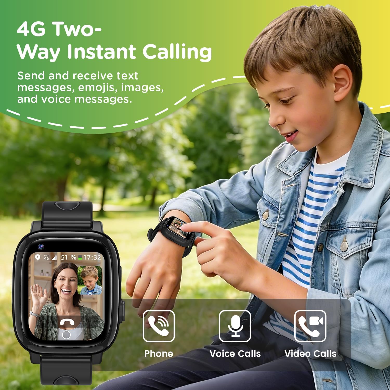 Thumbnail 1 de whraills 2026 Nouvelle 4G Montre Connectée Enfant – Écran HD, GPS + SOS, mode École et IP68