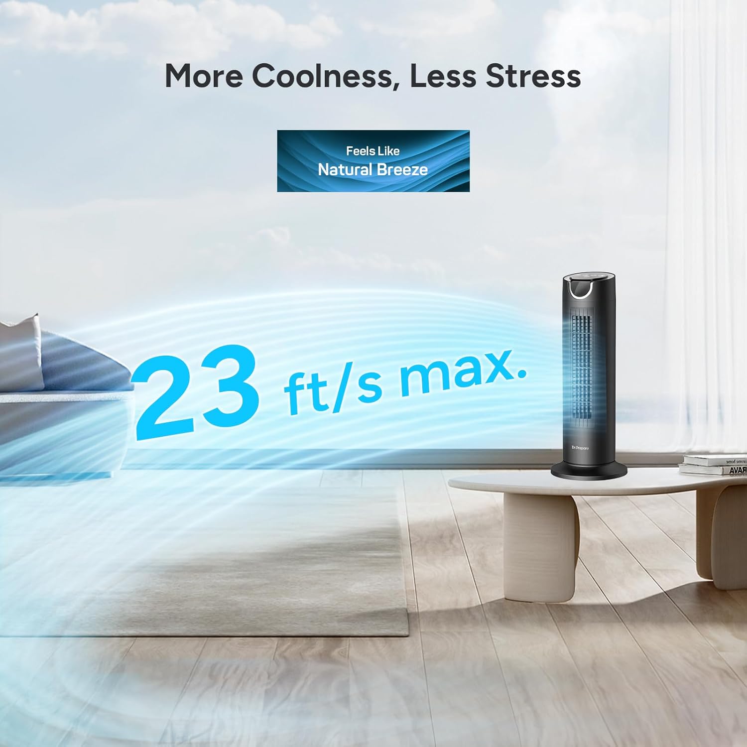 Thumbnail 2 de DR.PREPARE Tower Fan for Bedroom — 16-Inch Quiet DC Bladeless Fan with Remote