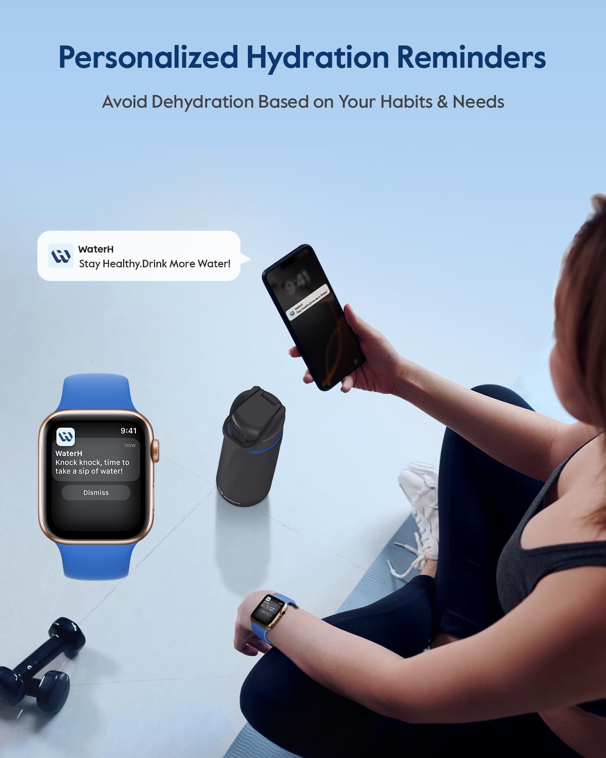 Thumbnail 2 de WaterH Boost Smart Water Bottle (710 ml) – Reminds You to Drink