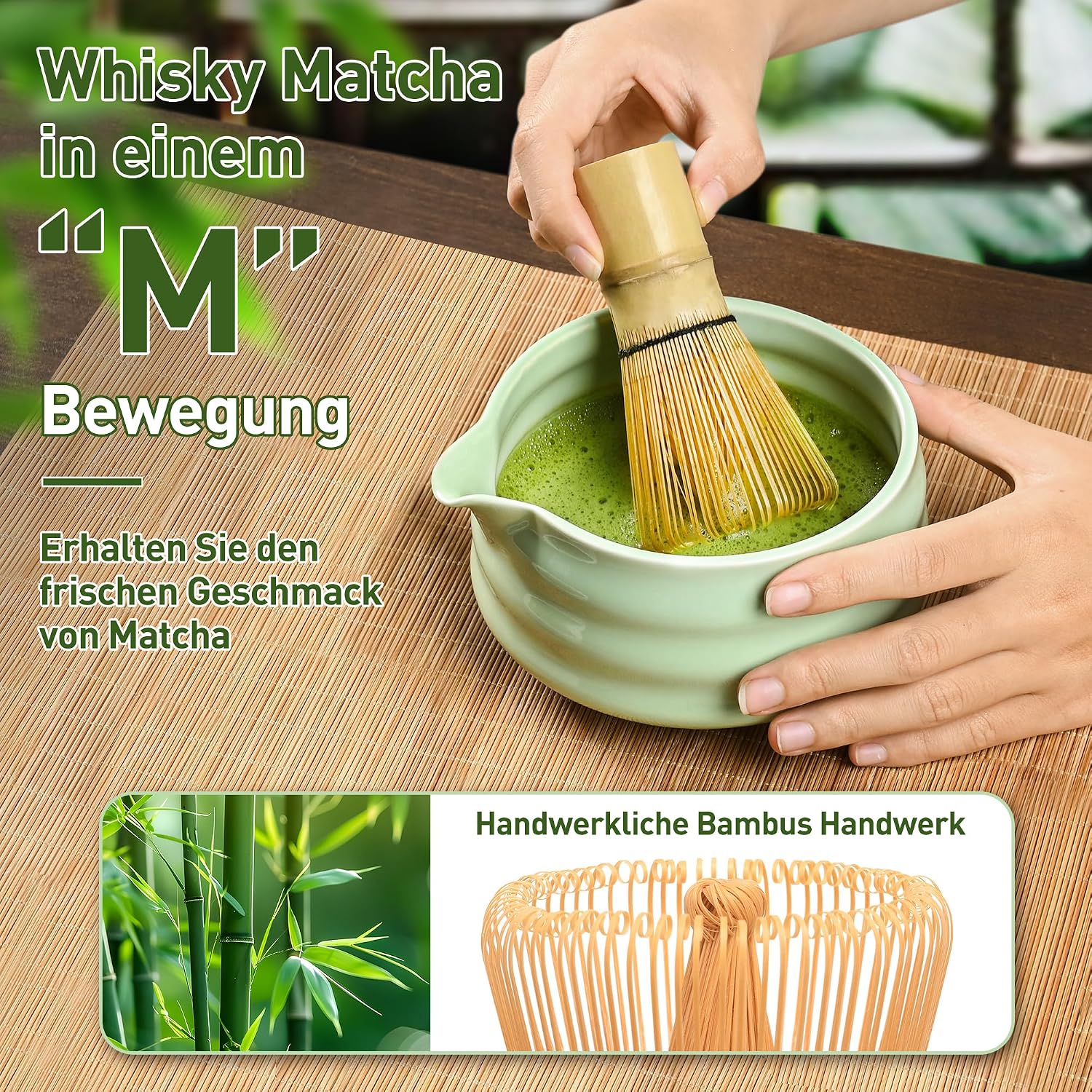 Detalle de Matcha-Schneebesen-Set – Japanisches Matcha-Tee-Set für den Haushalt (Cyan)