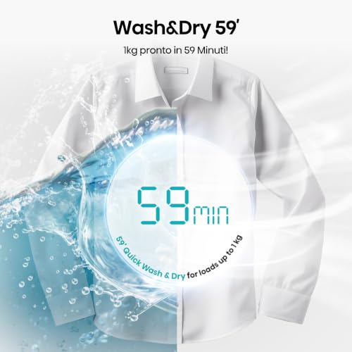 Detalle de Hisense WD1I8042BWP2 lavasciuga 8+5 kg, 1400 giri, Auto Dry e vapore