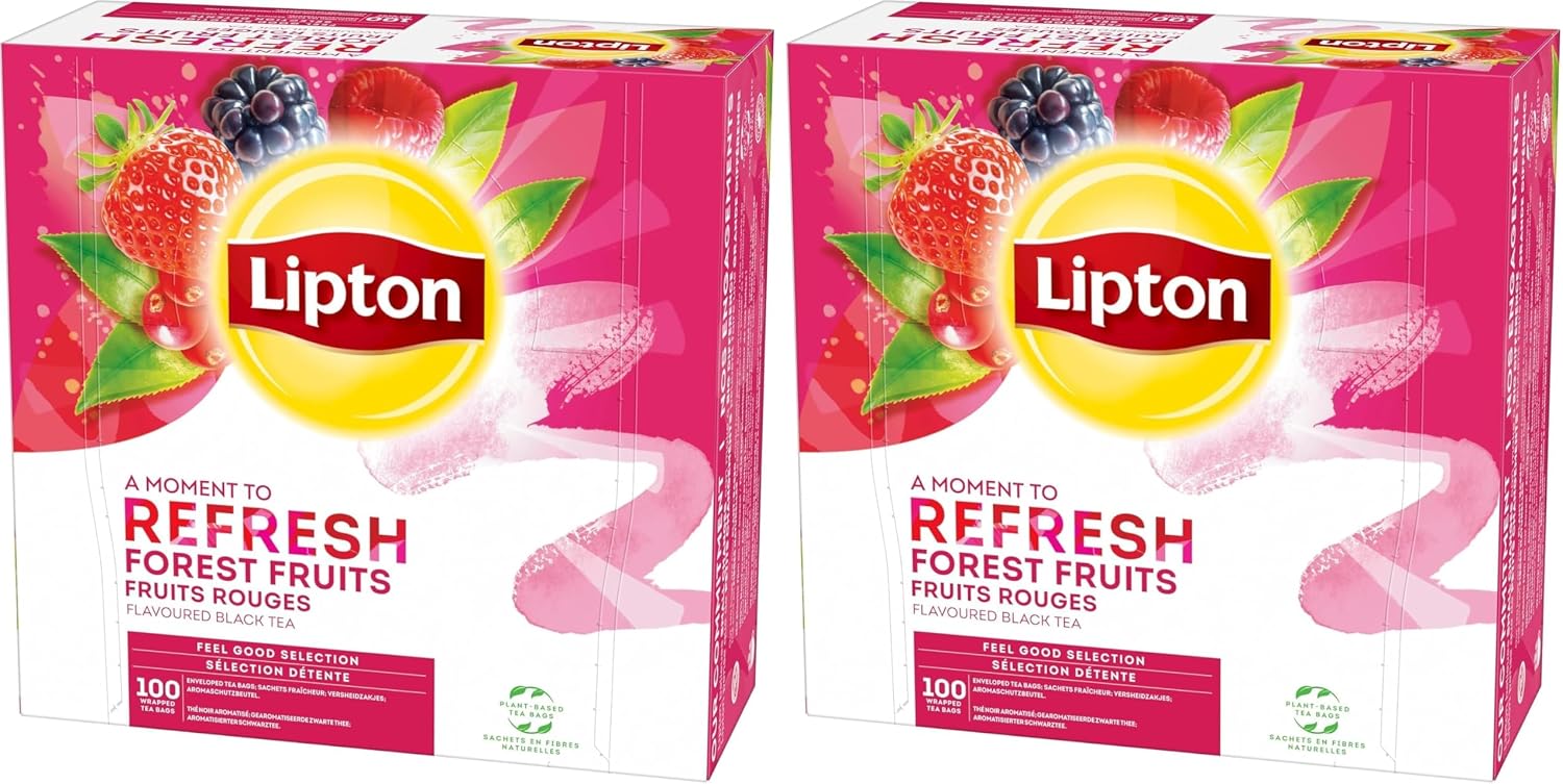 Detalle 2 de Lipton Séléction Détente Coffret Thé Noir Fruits Rouges – 100 Sachets