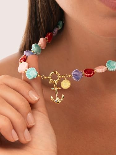 Detalle 2 de SINGULARU Collar Mujer Begur Conchas Acero Baño Oro