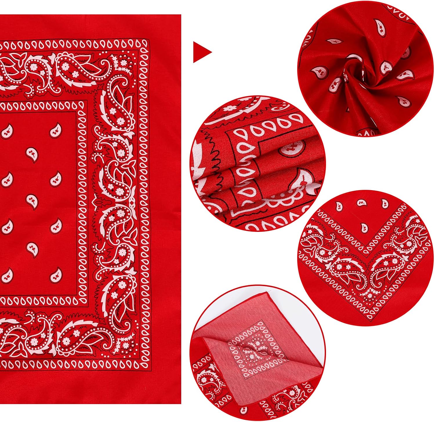 Detalle 1 de CECIAOAIME 22 x 22-Inch Paisley Bandanas, Polyester Head Scarves