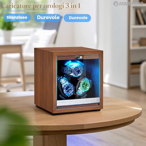 Detalle 2 de ANWBROAD Carica Orologi Automatici a 3 Rotori – 4 Modalità di Rotazione e Motore Mabuchi Silenzioso