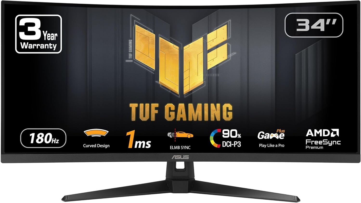 Detalle de ASUS TUF Gaming VG34VQ3B 34" Curved QHD Monitor