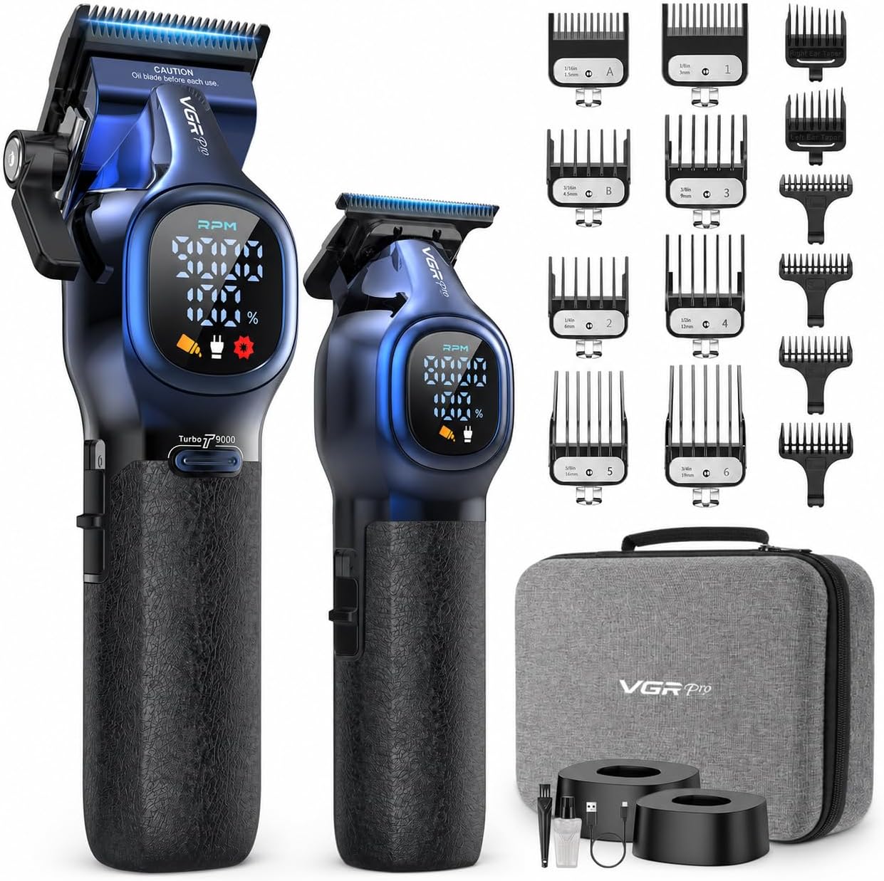 Detalle de VGRPRO Hair Clipper and Trimmer Set, 14 Guide Combs