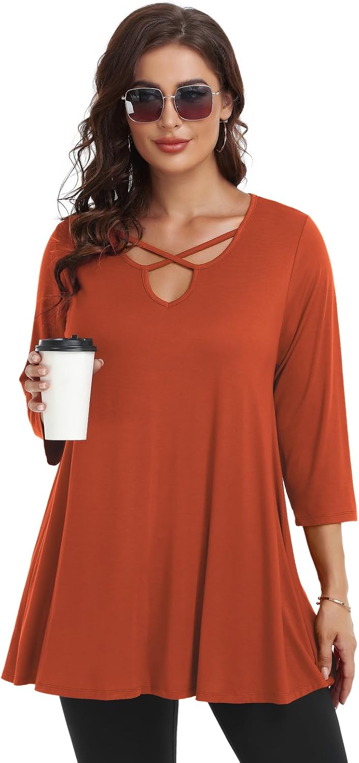 Thumbnail 1 de LARACE Plus-Size Tunic Top, 3/4 Sleeves