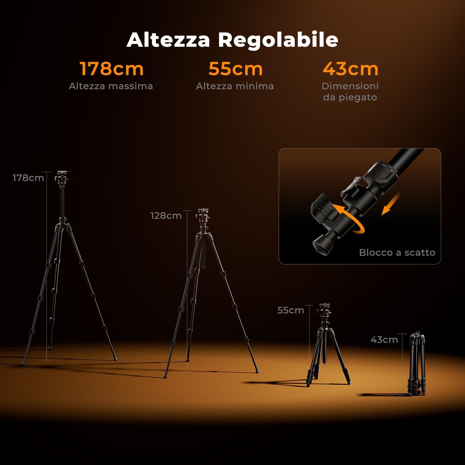 Thumbnail 4 de K&F Concept K234A3 Treppiede 178 cm