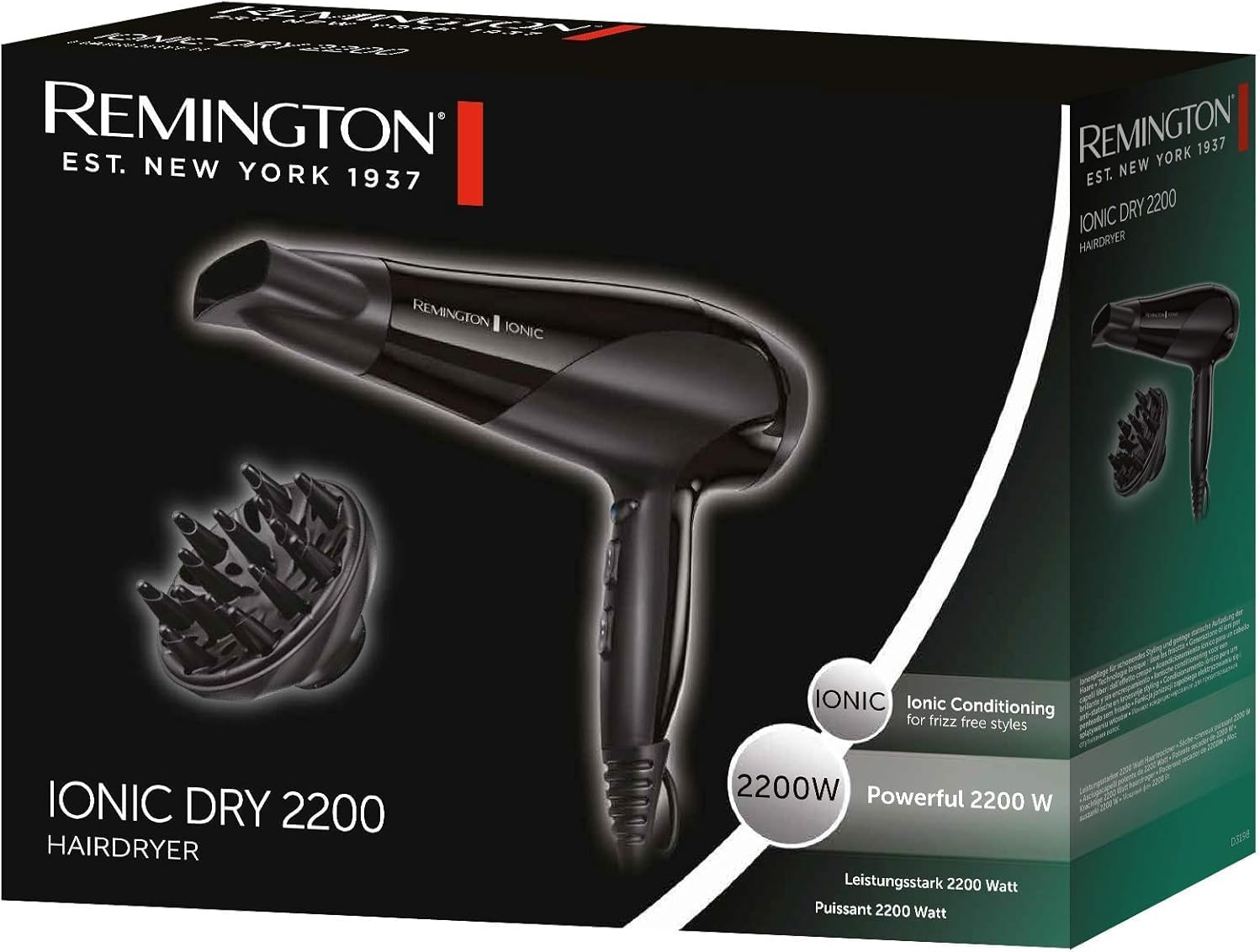 Imagen de Remington D3198 Secador Iónico 2200W - Brillo Sin Encrespamiento en OfertitasTOP