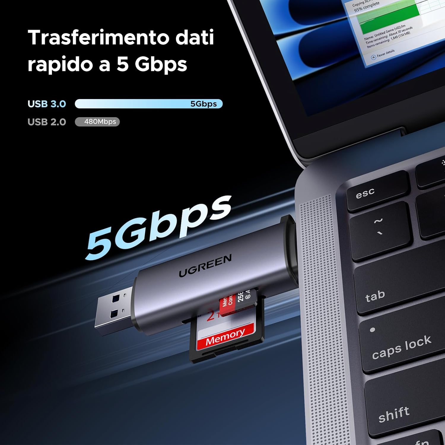 Thumbnail 1 de UGREEN Lettore schede SD 2 in 1 5 Gbps