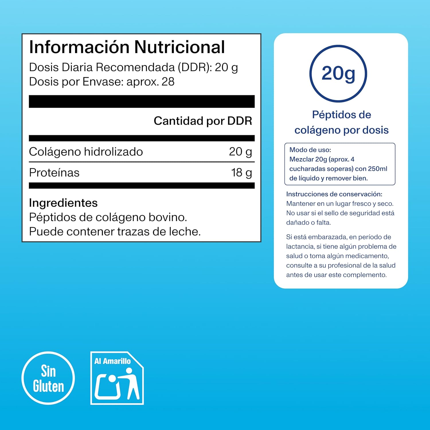 Thumbnail 6 de Vital Proteins Péptidos de Colágeno en Polvo 💧 Sin Sabor 587g
