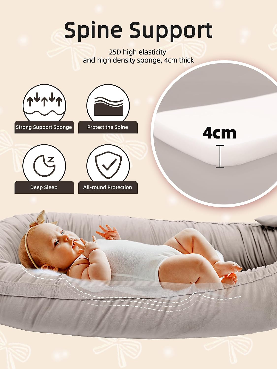 Thumbnail 2 de Babynest Nestchen für Babybett, Grau