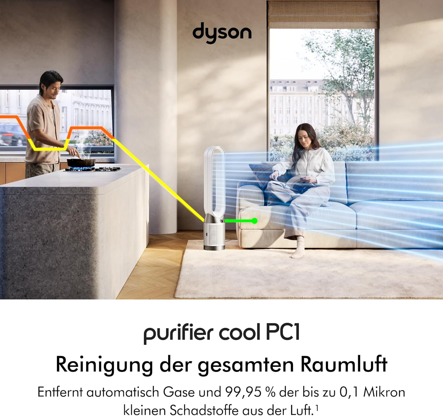 Thumbnail 1 de Dyson Purifier Cool PC1 Turmventilator Luftreiniger – HEPA-H13, Kühlung & Luftreinigung für Räume bis 23 m²