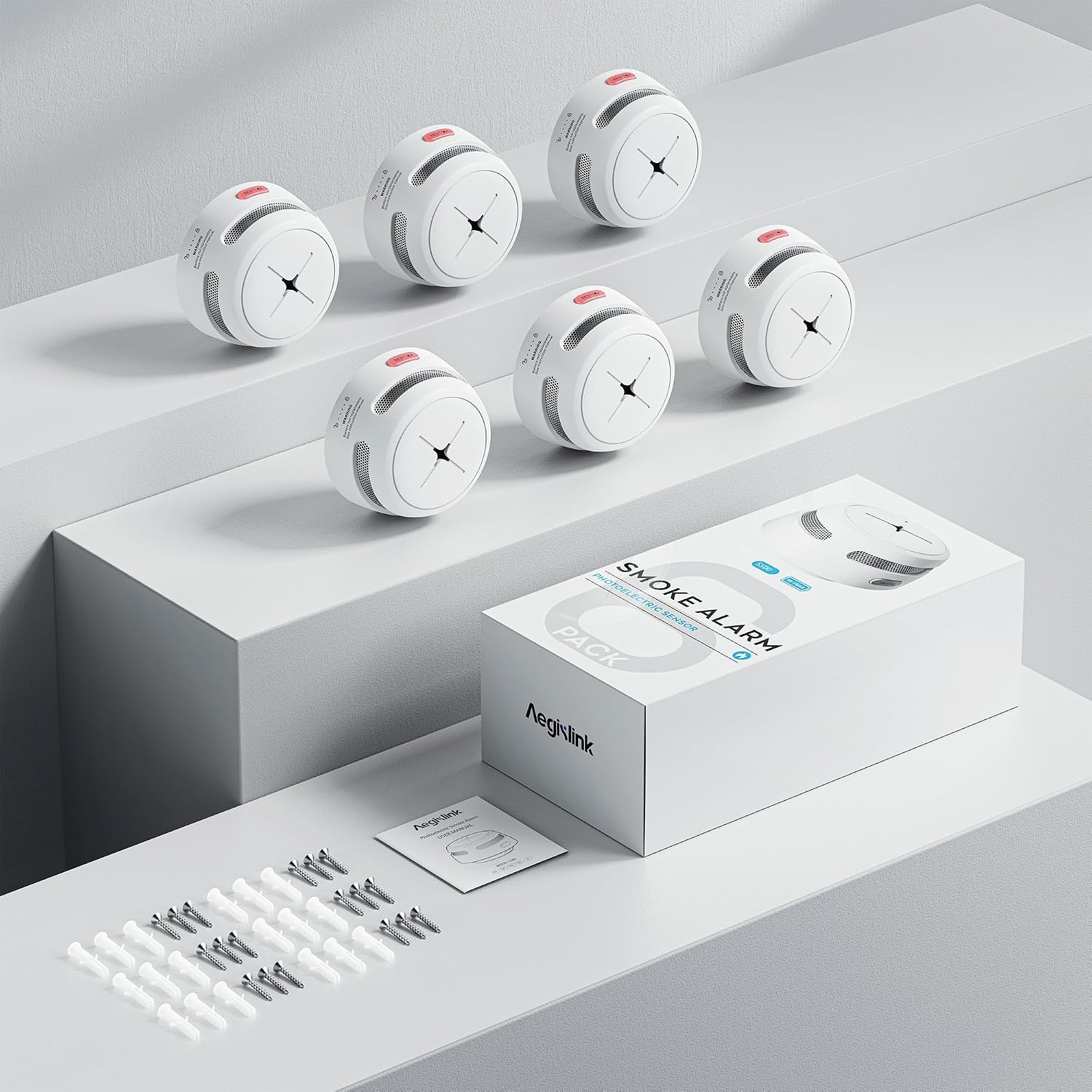 Thumbnail 6 de AEGISLINK S500 Rauchmelder 6er-Set mit 10-Jahres-Batterie und Photoelektrik