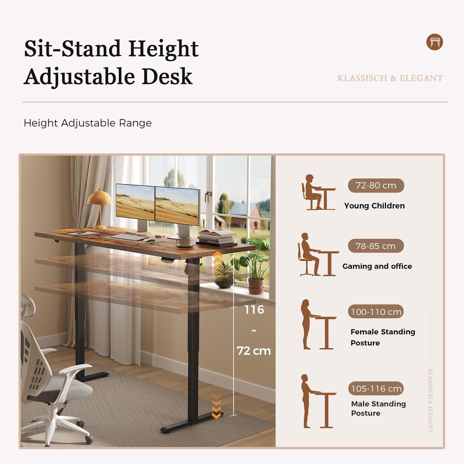 Thumbnail 2 de Klicelor Height-Adjustable Desk: A Practical Sit-Stand Workstation for Everyday Use