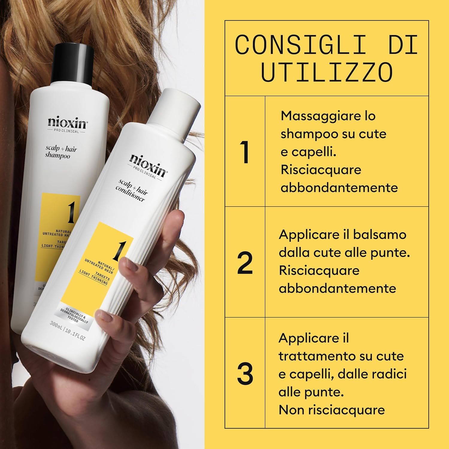Thumbnail 4 de Nioxin Scalp + Hair Thickening Sistema 1 per Capelli Naturali con Assottigliamento Lieve – Shampoo, Balsamo e Trattamento Cuoio Capelluto