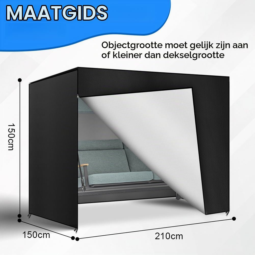 Detalle 2 de AOOWU 5111778 beschermhoes voor 3-zits schommelbank, 210D Oxford, waterdicht