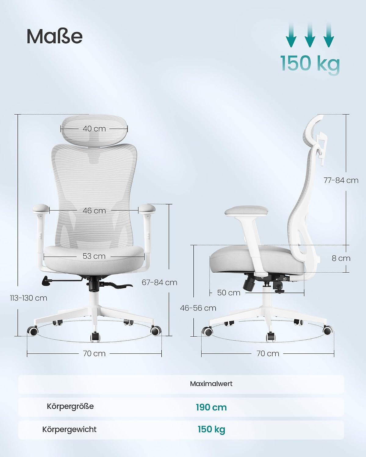 Thumbnail 2 de SONGMICS Bürostuhl ergonomisch 150 kg Belastung